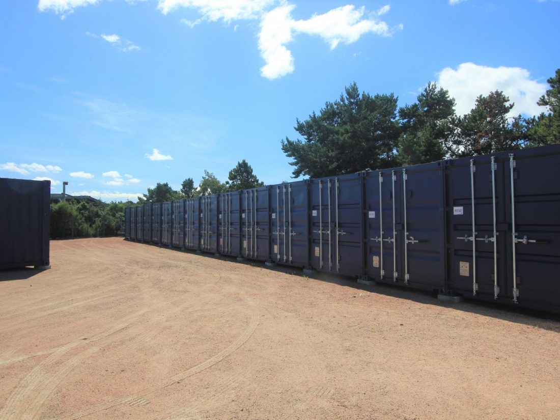 row of 20 foot containers at Fort George